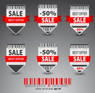 Set of red sale tickets Vector N4