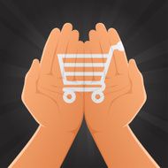 Shopping Cart Painted on Hands