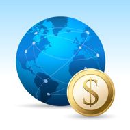Globe and Dollar coin