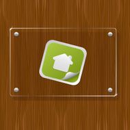 House on wooden texture