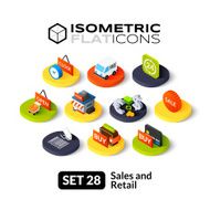 Isometric flat icons set 28 N2