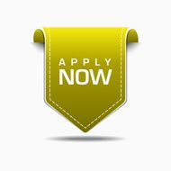 Apply Now Yellow Label Icon Vector Design