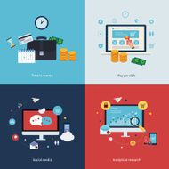Icons for online shopping social media analytical research