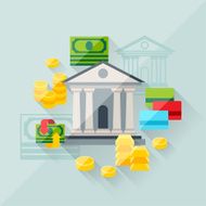 Illustration concept of banking in flat design style