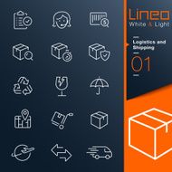 Lineo White &amp; Light - Logistics and Shipping outline icons N2