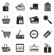 Black Shopping and website icons