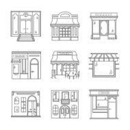 Linear vector icons for storefronts