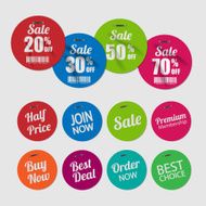 Set of tags for sale with staples