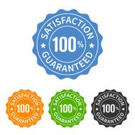 100 satisfaction guaranteed seal or label flat icon