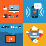 Set of flat design concept