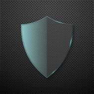 Metal background with glass shield Vector