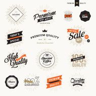 Set of vintage premium quality labels and badges