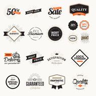 Set of vintage premium quality badges and stickers