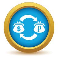 Gold dollar rouble exchange icon