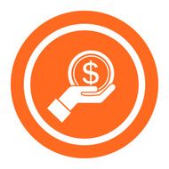 Dollar sign on palm N2