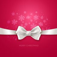 Pink Christmas background ribbon with white silk bow