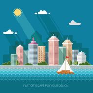 landscape summer cityscape illustration city design a metropolis street vector illustration