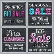 Black square banners with sale offer vector