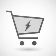 Shopping cart icon with a lightning
