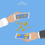 Mobile money transfer vector concept