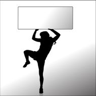 Vector silhouette of a woman N1104