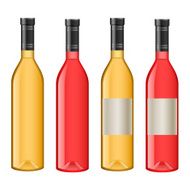 Wine bottles with blank labels