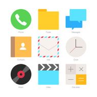 Vector Minimal Flat Icons for mobile phones Set 1 N2