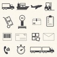 Logistic and shipping icon set