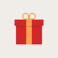 Gift box flat icon vector illustration