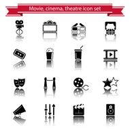 Movie cinema and theater icon set N5