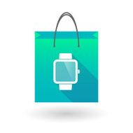 Shopping bag icon with a smart watch
