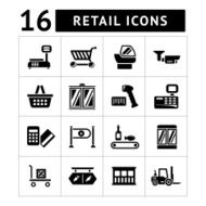 Set icons of retail and supermarket equipment N2