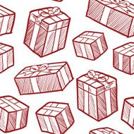 Seamless christmas present vector background N2