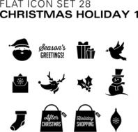 Flat icons 28 Christmas Holiday 1 Black