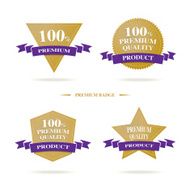 100 Premium Quality badge logo with gold color