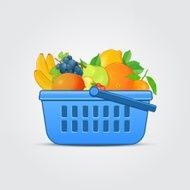 Shopping Basket with Fresh Fruit