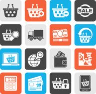 Silhouette shopping and retail icons N5