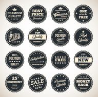 Set of business vintage badges N14