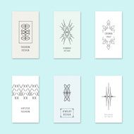Vector Trendy hipster cards with vintage geometric labels and icons N2