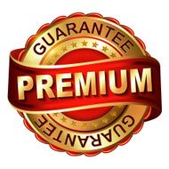 Premium guarantee golden label with ribbon N3