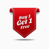 Buy 1 Get Red Label Icon Vector Design