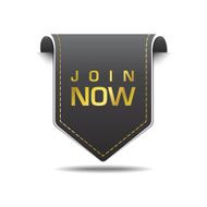 Join Now Gold Black Label Icon Vector Design