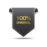 100 Percent Original Gold Black Label Icon Vector Design