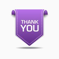 Thank You Purple Label Icon Vector Design