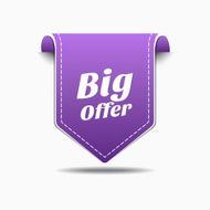 Big Offer Purple Label Icon Vector Design N2