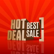 Red 3D vector text of sale discount price offer N38