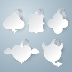White wobbler vector set on gray background N2