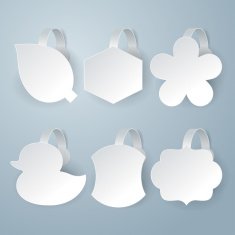 White wobbler vector set on gray background N3