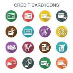 credit card long shadow icons N2