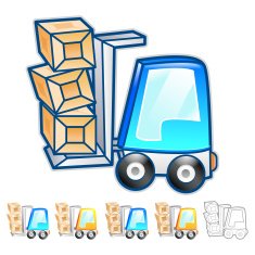 Forklift moving objects Illustration Product and Distribution N2